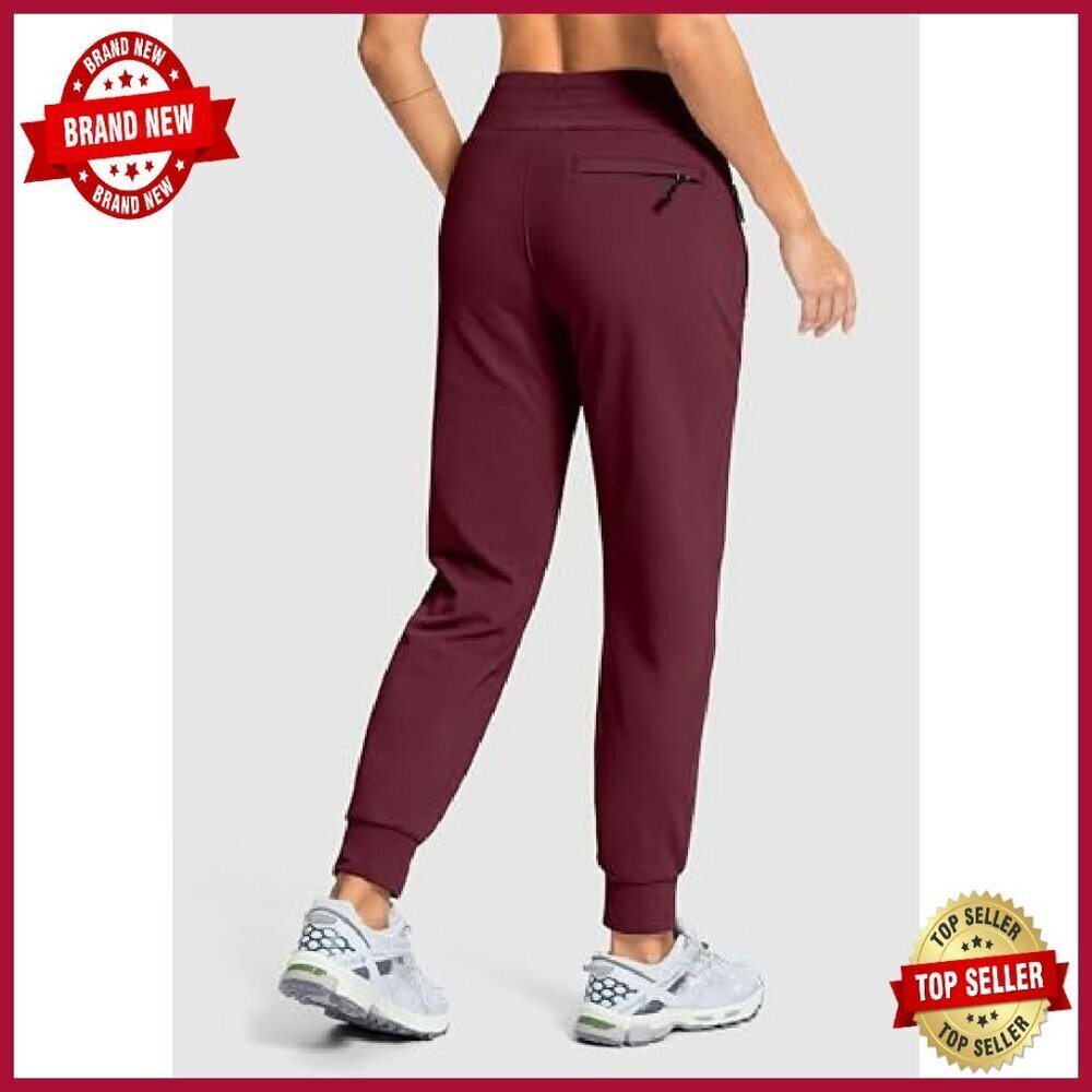 Fleece Lined Joggers High Waist Water Resistant 4 Pocket Active Pants - Picture 3 of 7